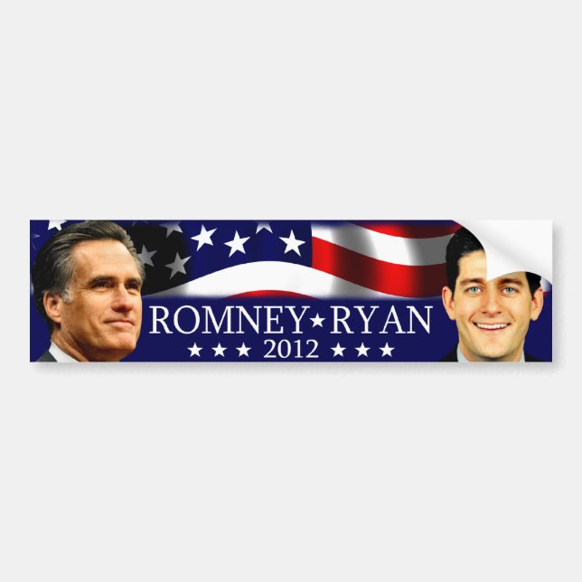 Pegatina Para Coche Romney/Ryan 2012 (Frente)