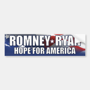 Pegatina Para Coche Romney - Ryan - esperanza de América