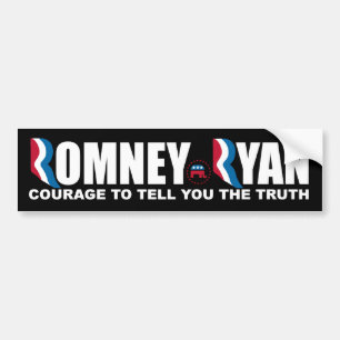Pegatina Para Coche Romney - Ryan - valor de decirle la verdad