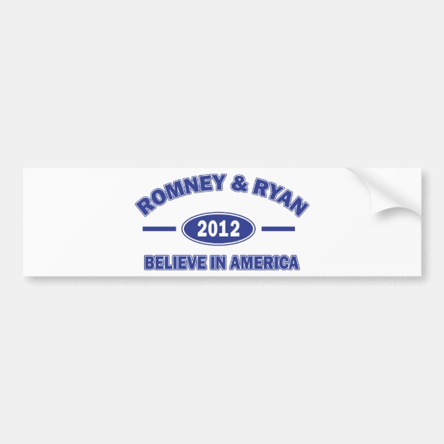 Pegatina Para Coche Romney y Ryan Believe (Frente)