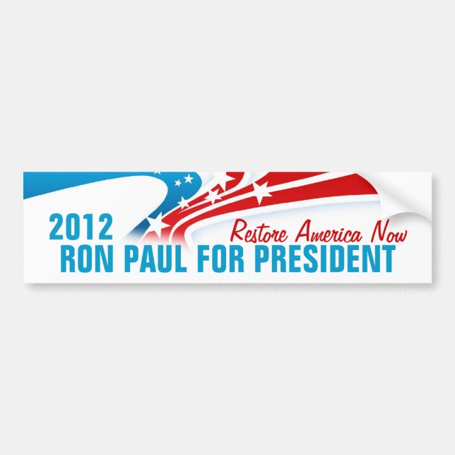 Pegatina Para Coche Ron Paul (Frente)