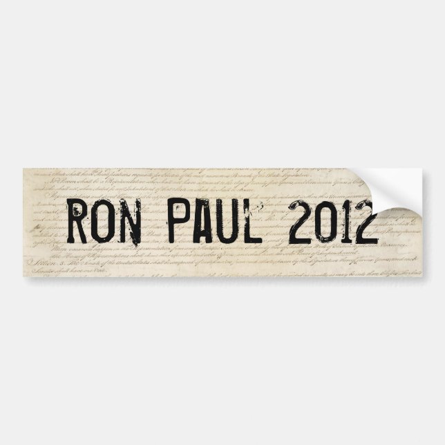 Pegatina Para Coche Ron Paul 2012 (Frente)