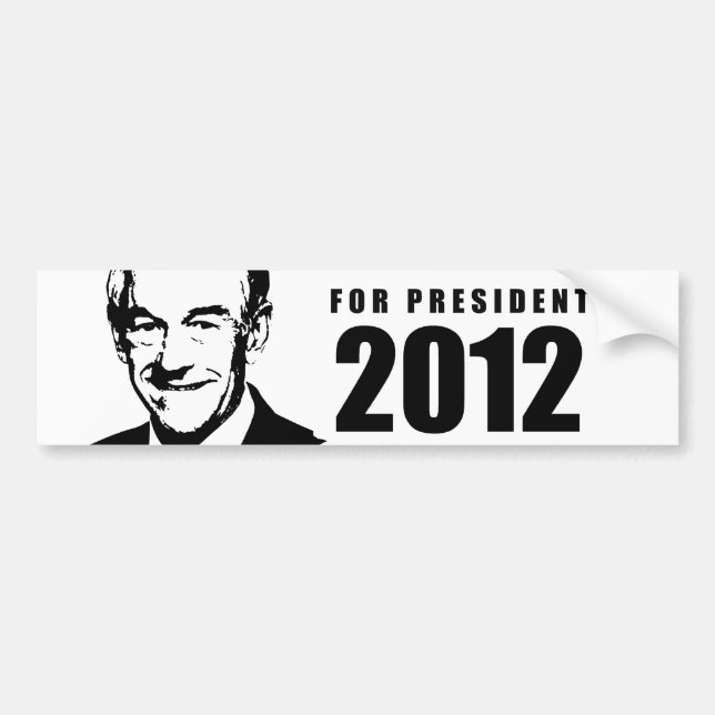 Pegatina Para Coche Ron Paul 2012 (Frente)