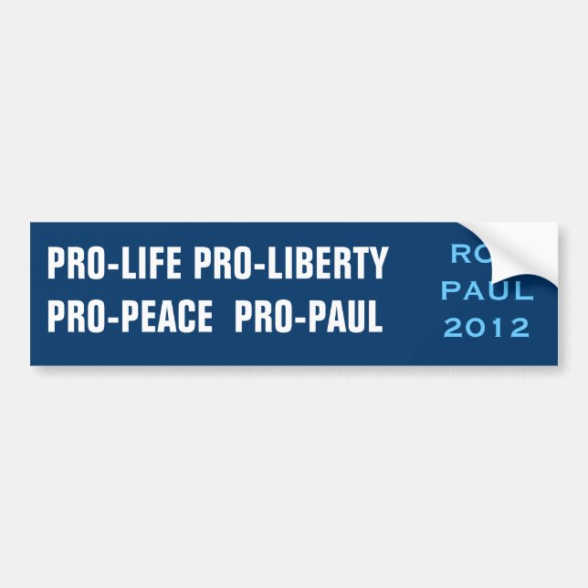 Pegatina Para Coche Ron Paul 2012 (Frente)