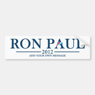 Pegatina Para Coche Ron Paul 2012 - Añada su propio texto