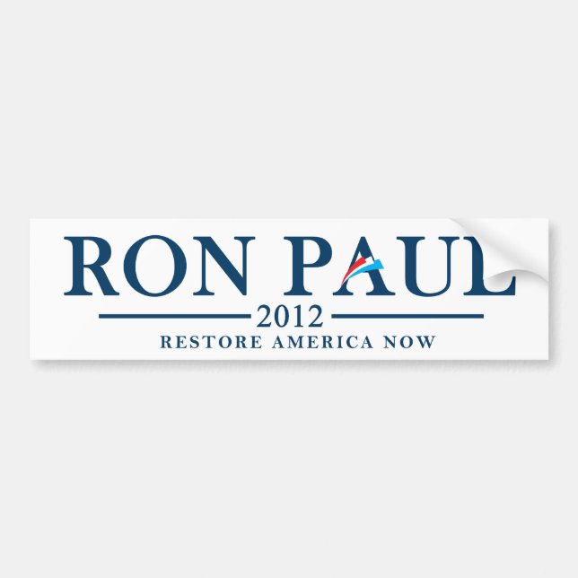 Pegatina Para Coche Ron Paul 2012 - Restablecimiento América ahora (Frente)