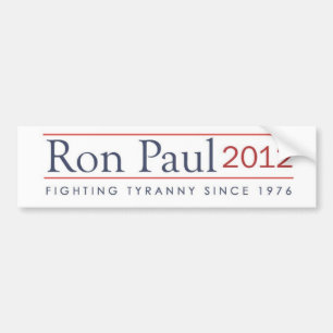 Pegatina Para Coche Ron Paul 2012 tiranías que luchan desde 1976