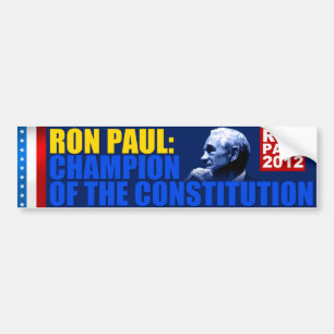 Pegatina Para Coche Ron Paul: Campeón de la constitución