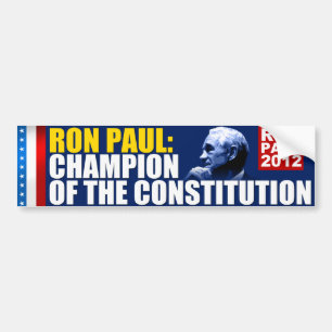 Pegatina Para Coche Ron Paul: Campeón de la constitución