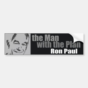 Pegatina Para Coche Ron Paul: El hombre con el plan