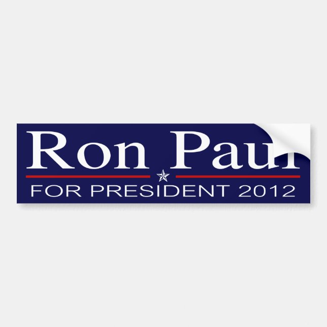 Pegatina Para Coche Ron Paul para el presidente 2012 (Frente)