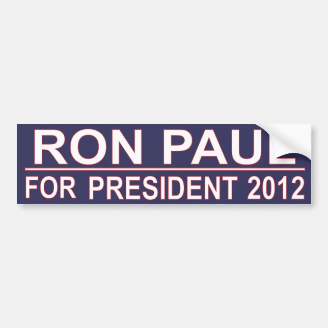 Pegatina Para Coche Ron Paul para el presidente 2012 (Frente)