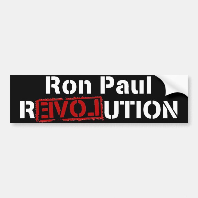 Pegatina Para Coche Ron Paul Revolution (Frente)