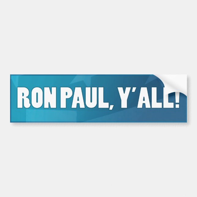 Pegatina Para Coche ¡Ron Paul, Yall! (Frente)