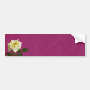 Pegatina Para Coche Rosa amarilla sobre fondo rosa
