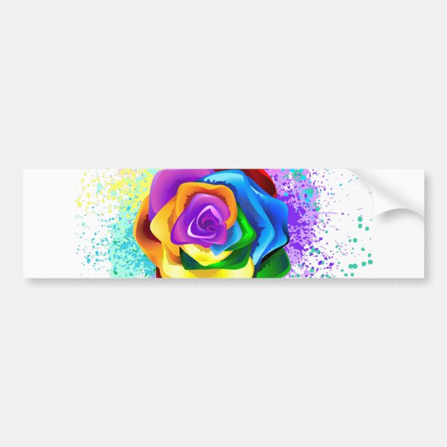 Pegatina Para Coche Rosa arcoiris colorido (Frente)
