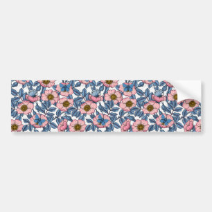 Pegatina Para Coche Rosa de perro y mariposas