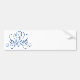 Pegatina Para Coche Rosa Flourish azul claro