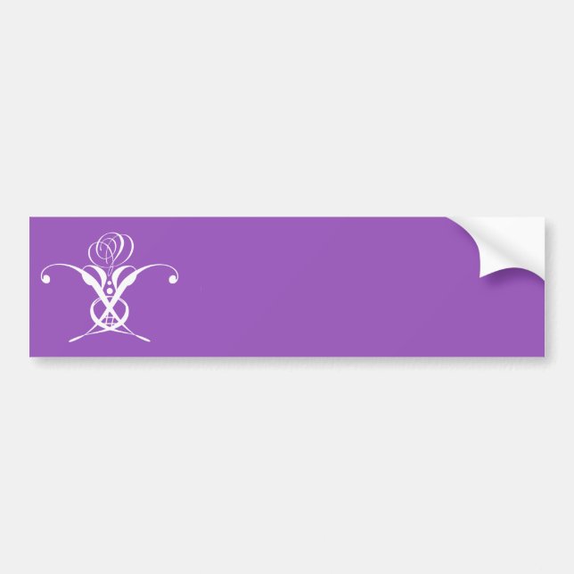 Pegatina Para Coche Rosa morado retro blanco floreciente (Frente)