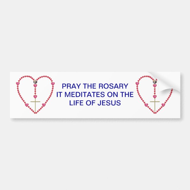 Pegatina Para Coche Rosario minúsculo de los corazones (Frente)