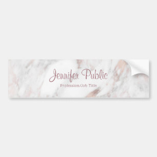 Pegatina Para Coche Rose Gold Marble Handwritten Script Template