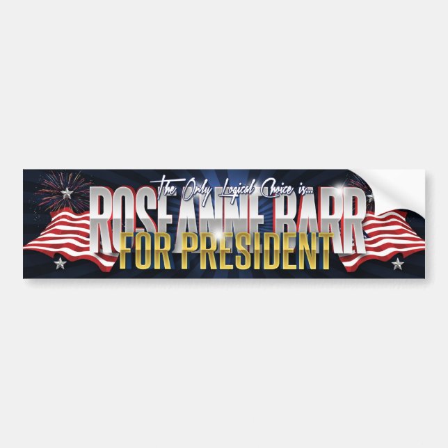 Pegatina Para Coche RoseAnne Barr para el presidente (Frente)