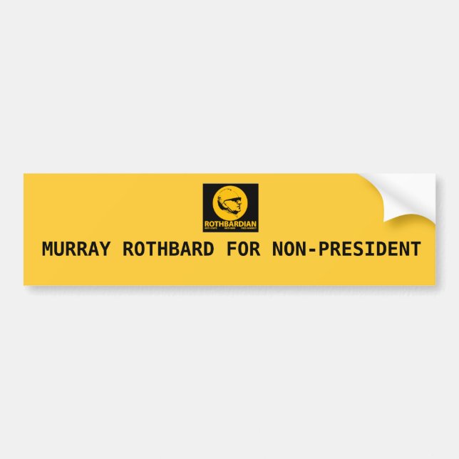 PEGATINA PARA COCHE ROTH, MURRAY ROTHBARD PARA NON-PRESIDENT (Frente)