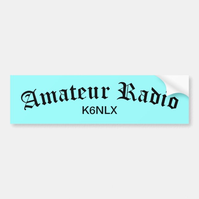 Pegatina Para Coche Rótulo de llamadas y radio amateur (Frente)