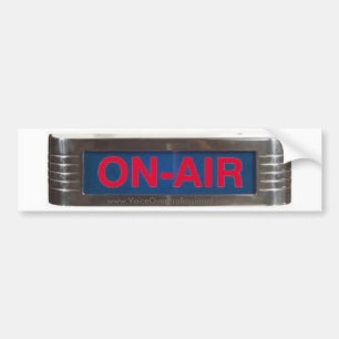 Pegatina Para Coche Rótulo de radio clásico rojo de ON-AIR que brilla