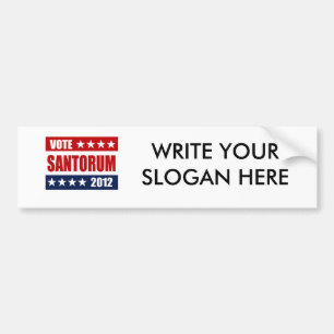 PEGATINA PARA COCHE RÓTULO DEL VOTO SANTORUM 2012