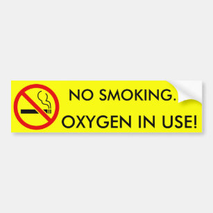 Pegatina Para Coche Rótulo funcionando del oxígeno de no fumadores