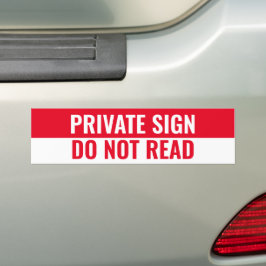 PEGATINA PARA COCHE RÓTULO PRIVADO, NO LEER