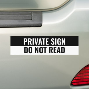 PEGATINA PARA COCHE RÓTULO PRIVADO, NO LEER
