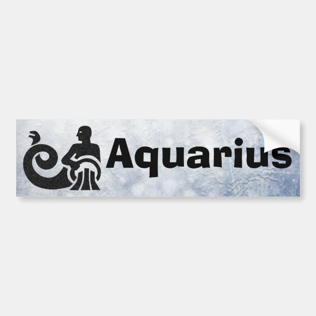Pegatina Para Coche Rótulo Zodiac Aquarius Horoscopio (Frente)
