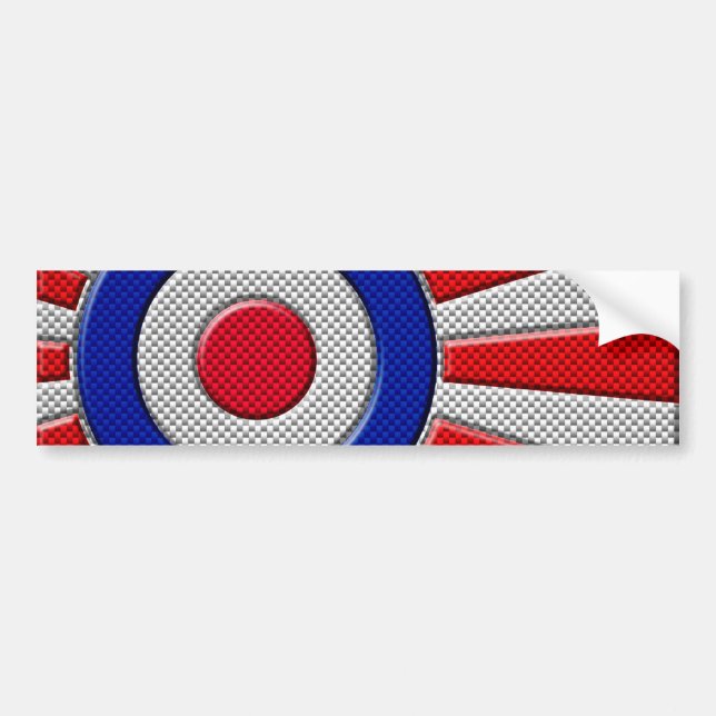 Pegatina Para Coche Roundel Sunburst Design Carbon Fiber Style Decorac (Frente)