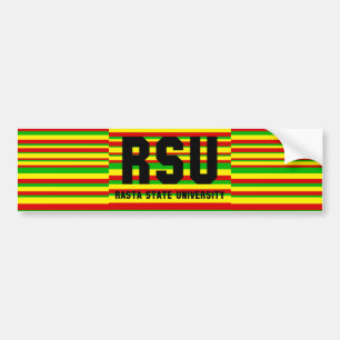 Pegatina Para Coche RSU: Universidad Estatal de Rasta