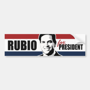 Pegatina Para Coche Rubio para presidente Red White y el parachoque