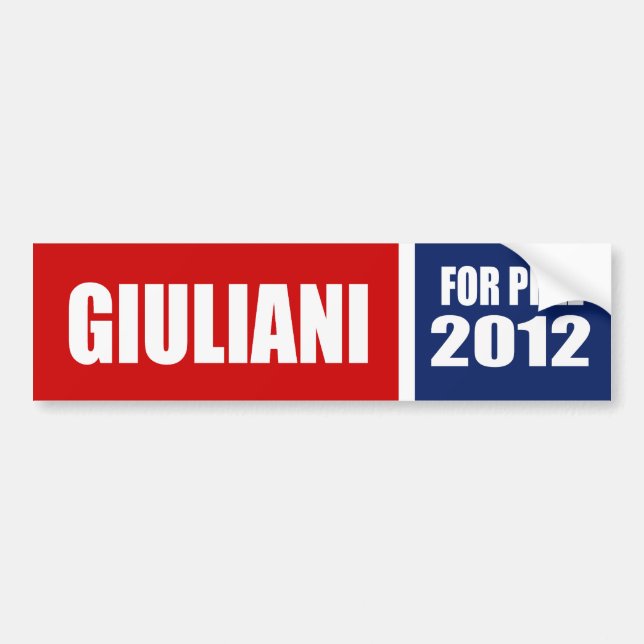 PEGATINA PARA COCHE RUDY GIULIANI 2012 (Frente)