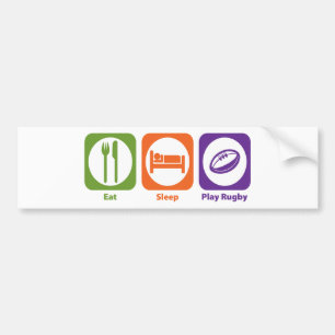 Pegatina Para Coche Rugbi de Eat Sleep Play