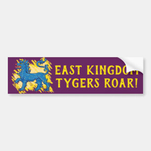 Pegatina Para Coche Rugido del este de Tygers del reino