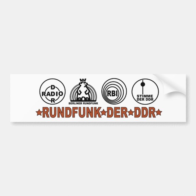 PEGATINA PARA COCHE RUNDFUNK BAJO DDR. (Frente)