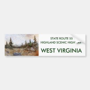 Pegatina Para Coche Ruta 55, VIRGINIA OCCIDENTAL, HIGHWA...