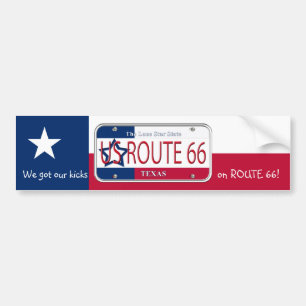 PEGATINA PARA COCHE RUTA 66 TEJAS DE LOS E.E.U.U.
