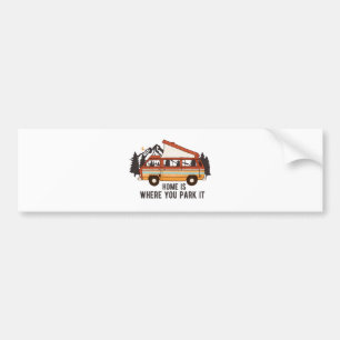 Pegatina Para Coche RV Camping Trailer "Hogar es donde lo estacionas"