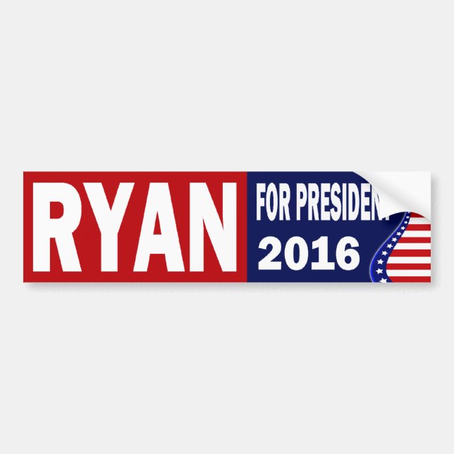 Pegatina Para Coche Ryan para el presidente 2016 (Frente)