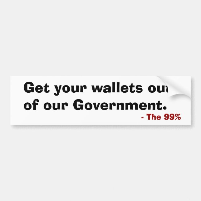 Pegatina Para Coche Sacar sus billeteras de nuestro Parachoque de gobi (Frente)