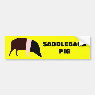 Pegatina Para Coche Saddleback Pig Customizable Bumper Sticker