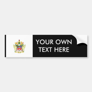 Pegatina Para Coche Saint_Kitts y escudo de armas de Nevis