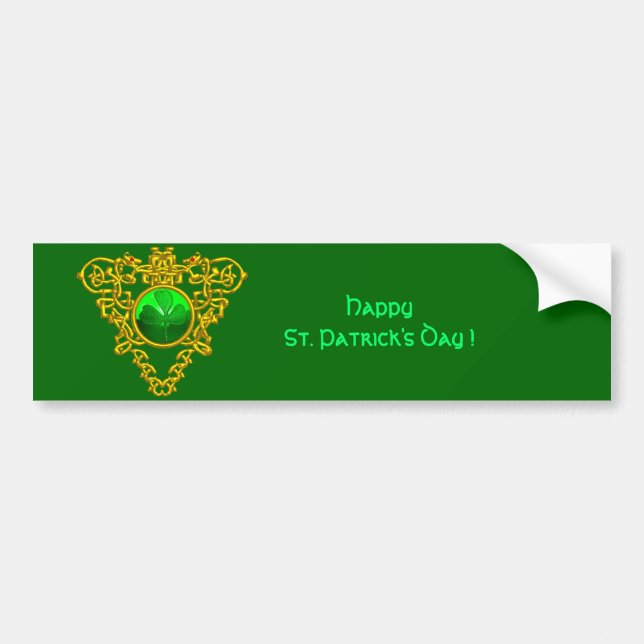 PEGATINA PARA COCHE SAINT PATRICK'S CELTIC HEART (Frente)