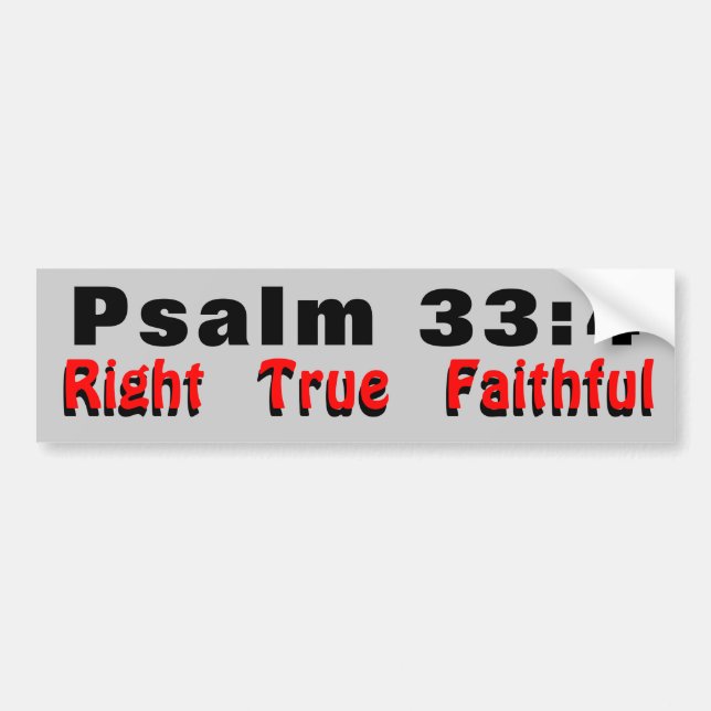 Pegatina Para Coche Salmo 33:4 Justa Fe Fiel (Frente)